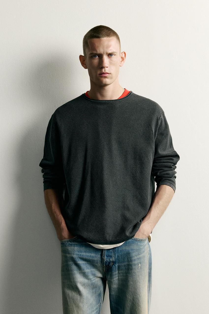 ZARA RELAXED FIT WASHED TEXTURE SWEATER — photo 2