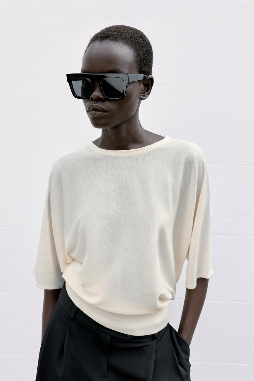 ZARA THREE-QUARTER SLEEVE KNIT JUMPER — photo 1
