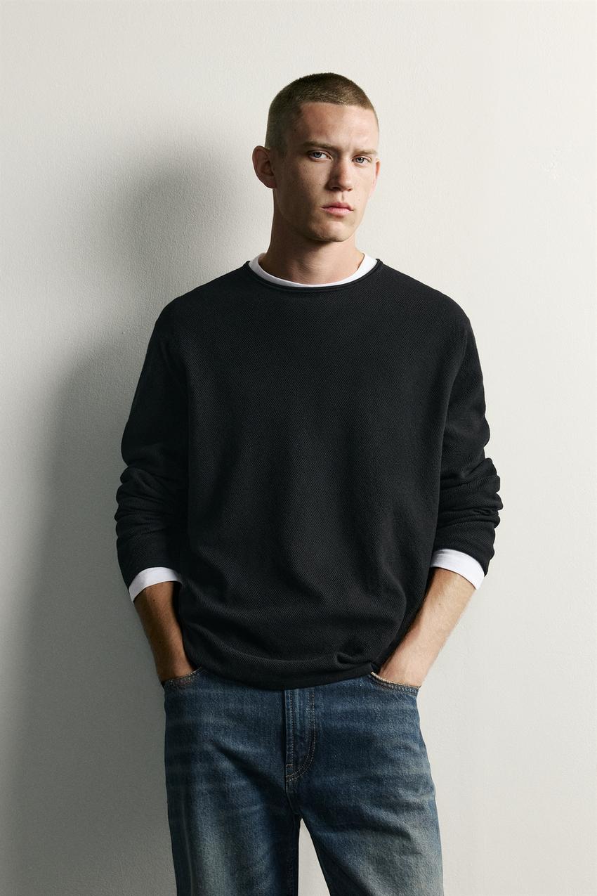 ZARA RELAXED FIT WASHED TEXTURE SWEATER — photo 2