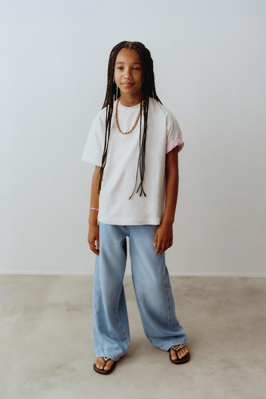 ZARA WIDE LEG DRAWSTRING JEANS — photo 1