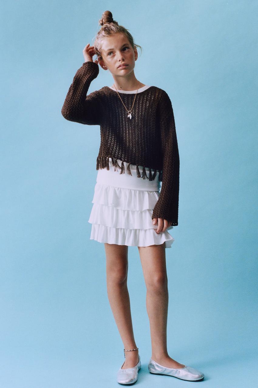 ZARA FRINGED KNIT JUMPER — photo 1