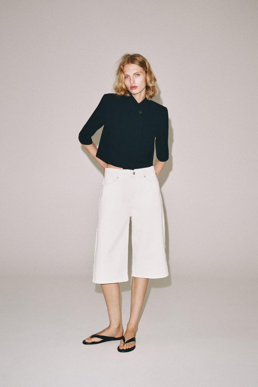 ZARA ZW COLLECTION CROPPED SHORT SLEEVE BLAZER — photo 1