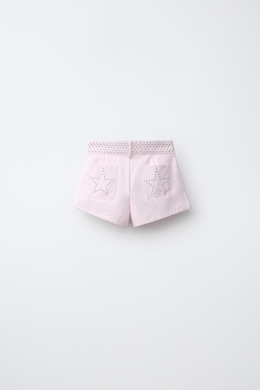 ZARA STUD AND STAR DETAIL SHORTS — photo 2