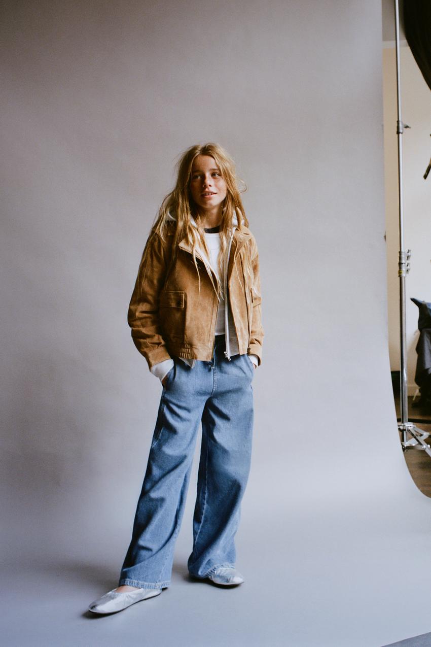 ZARA WIDE LEG JEANS WITH DRAWSTRINGS — photo 1