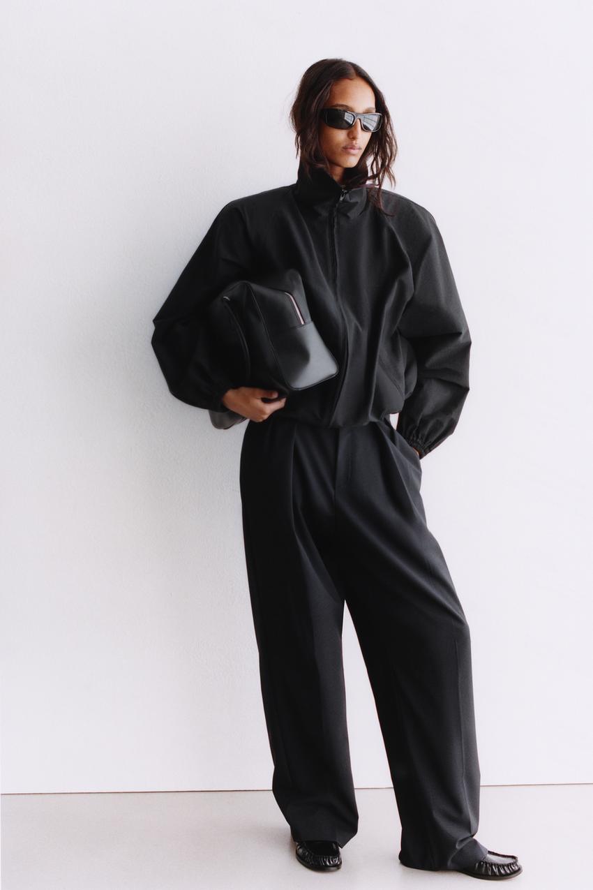 ZARA PLEATED FLOWY PANTS — photo 1