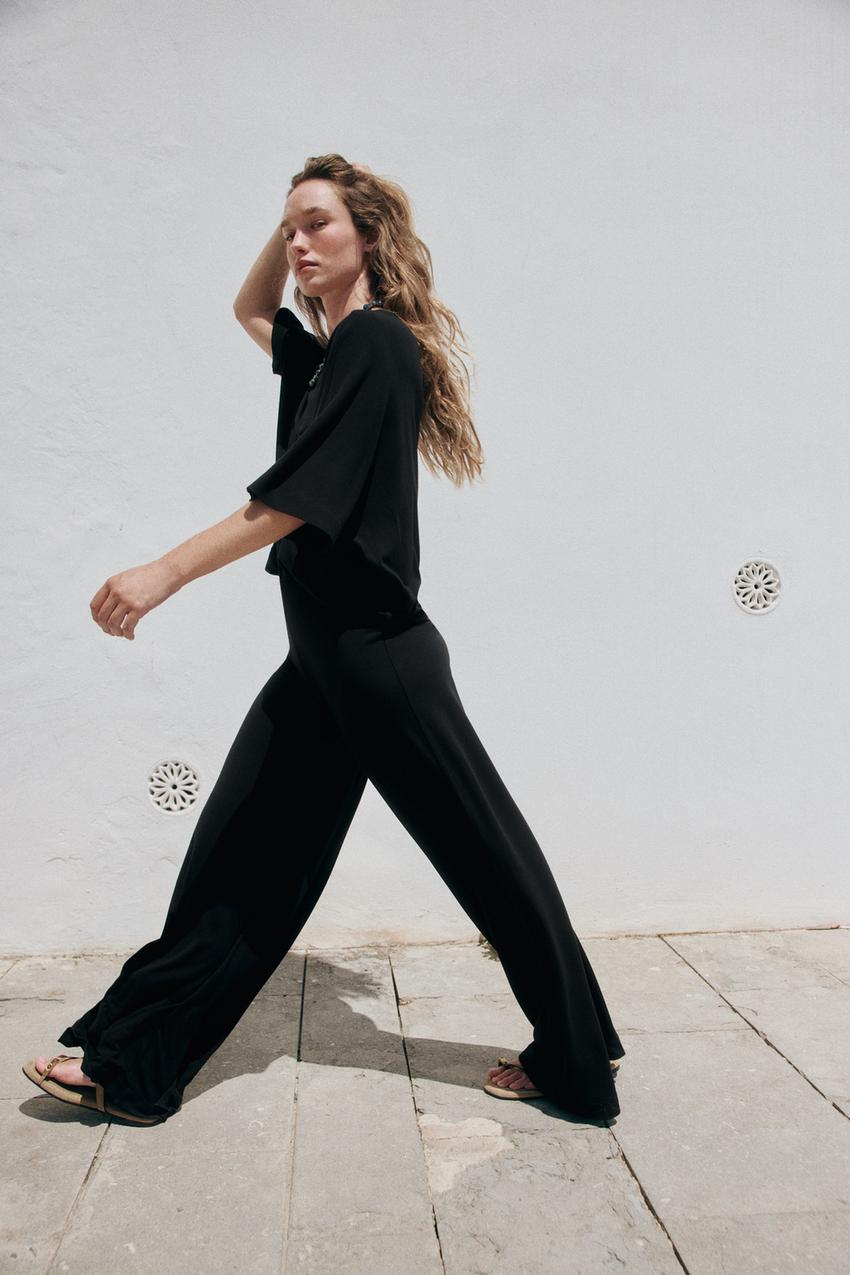 ZARA FLOWY PALAZZO PANTS — photo 1