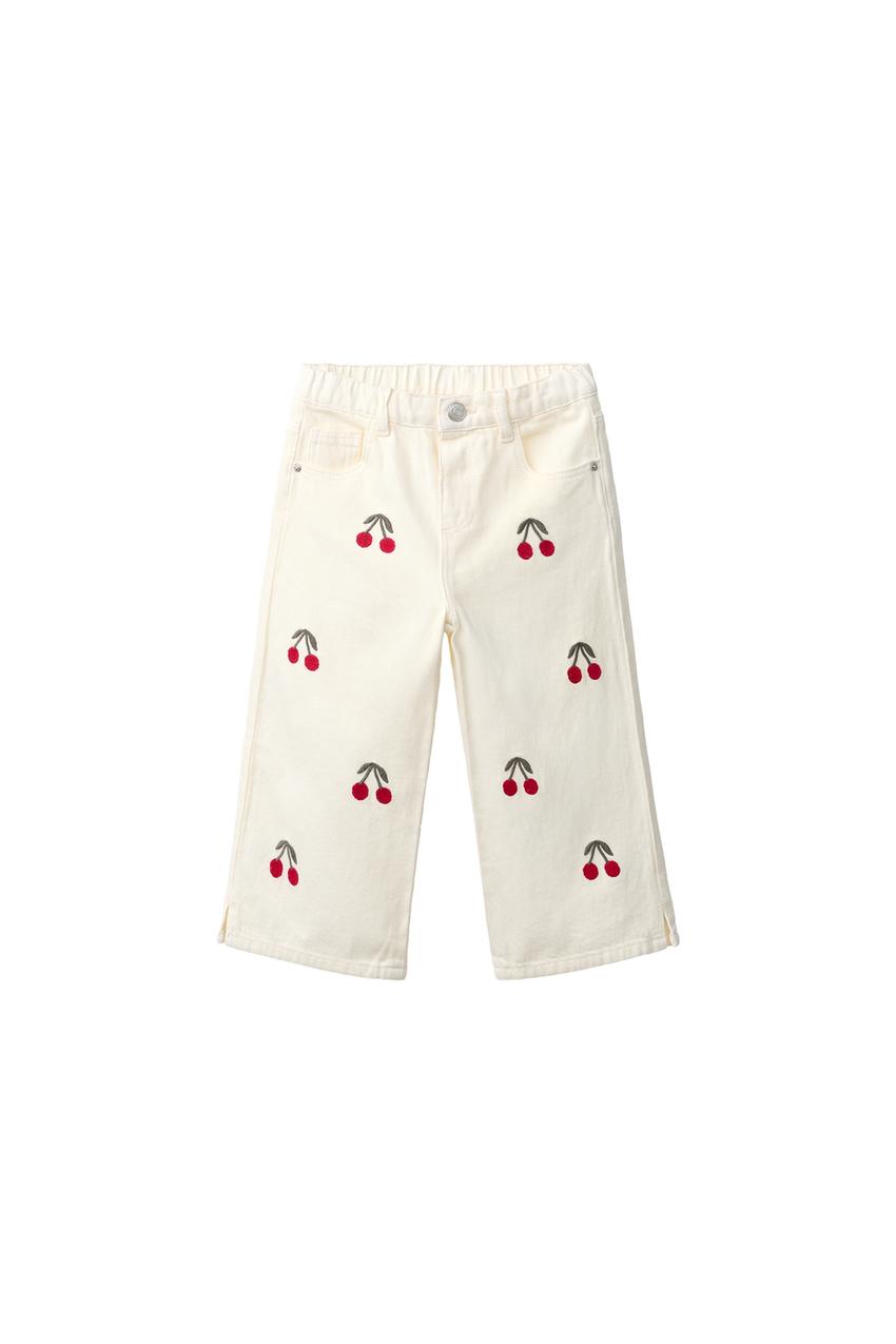 ZARA EMBROIDERED CHERRY TWILL CULOTTES — photo 3