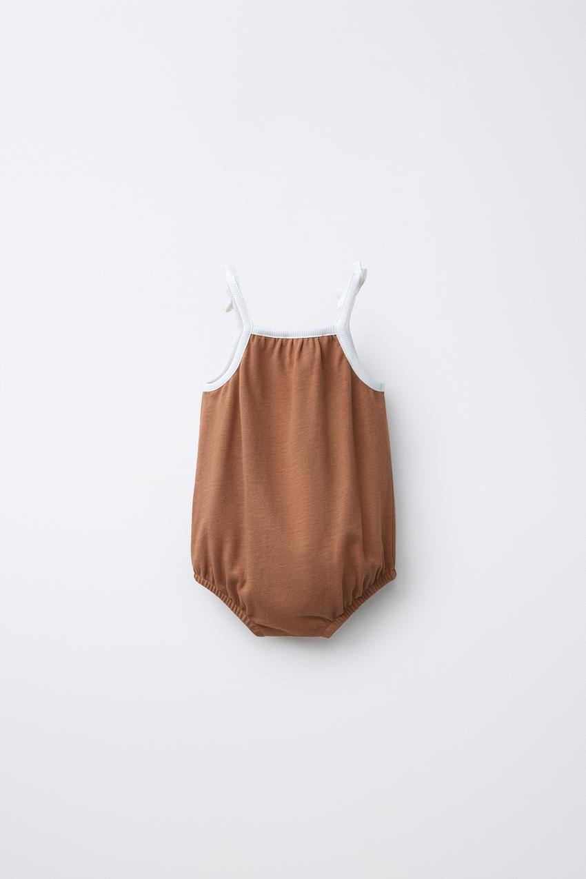 ZARA CONTRAST PIPING ROMPER — photo 2