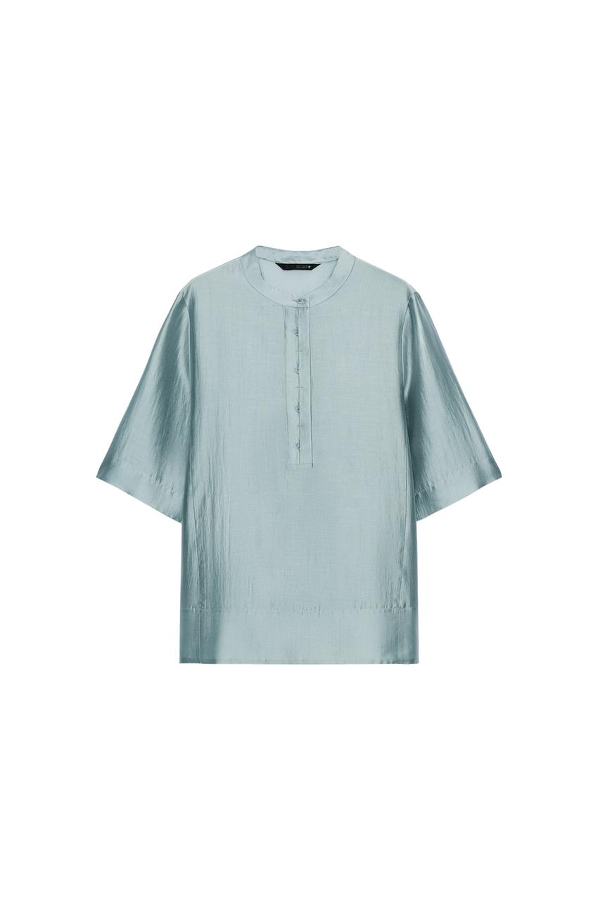 ZARA SHORT SLEEVE FLOWY BLOUSE ZW COLLECTION — photo 3