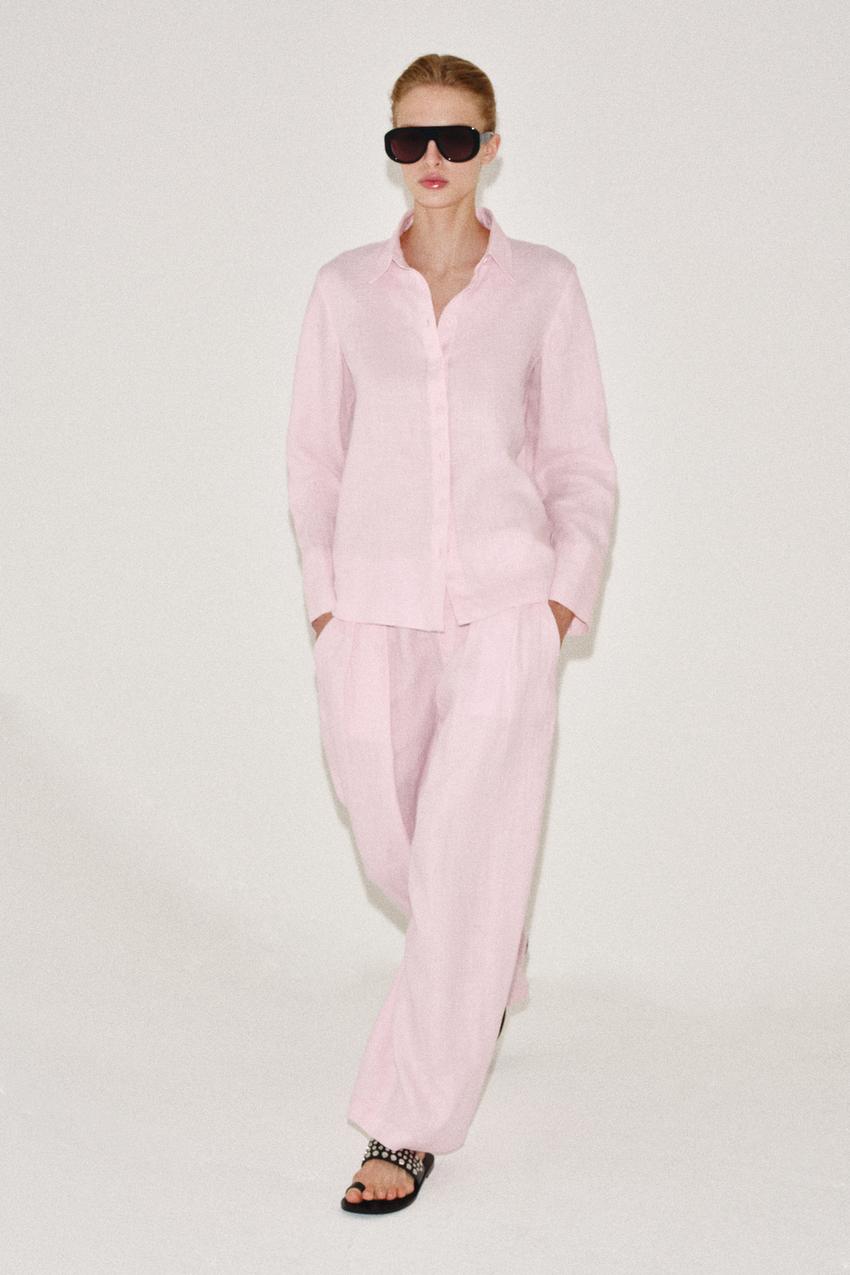 ZARA 100% LINEN PLEATED PANTS ZW COLLECTION — photo 2