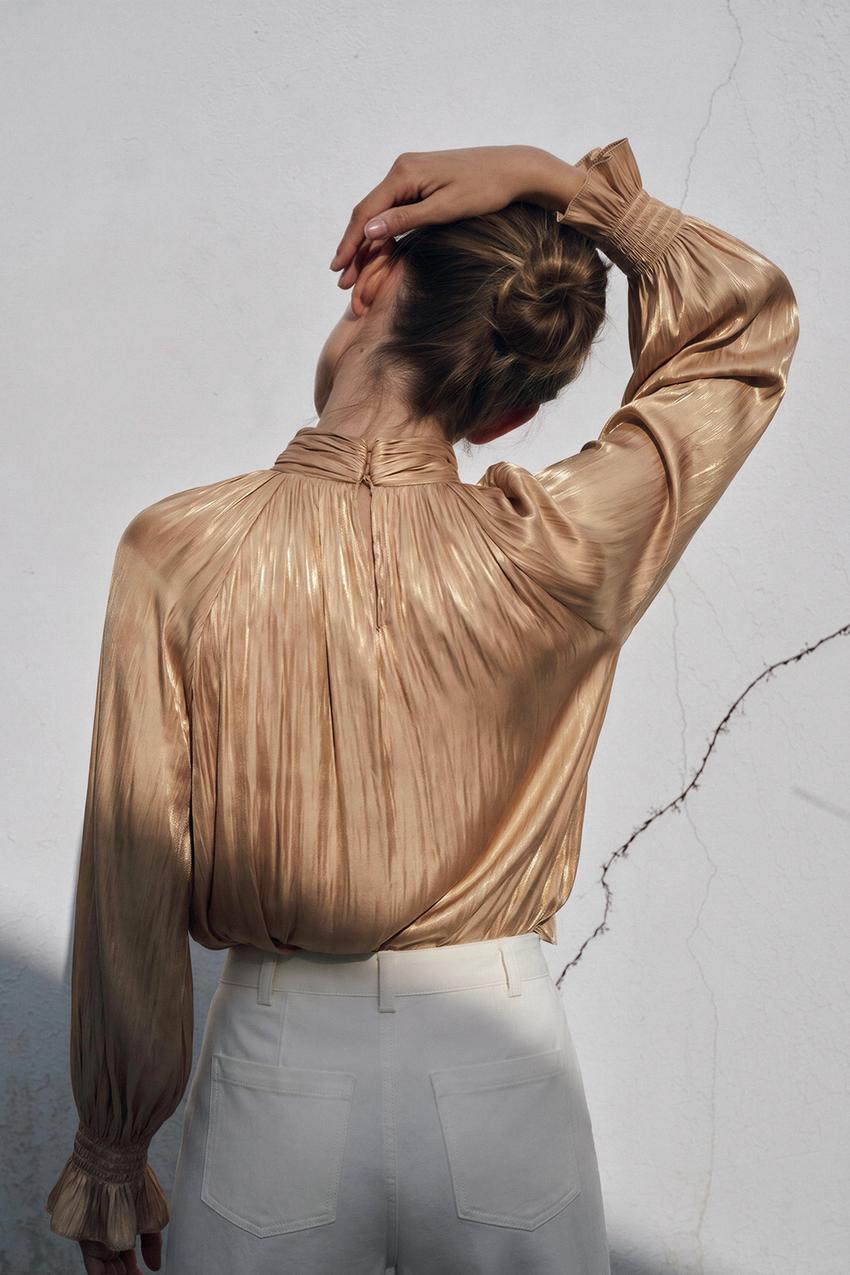 ZARA SATIN BOW BLOUSE — photo 2