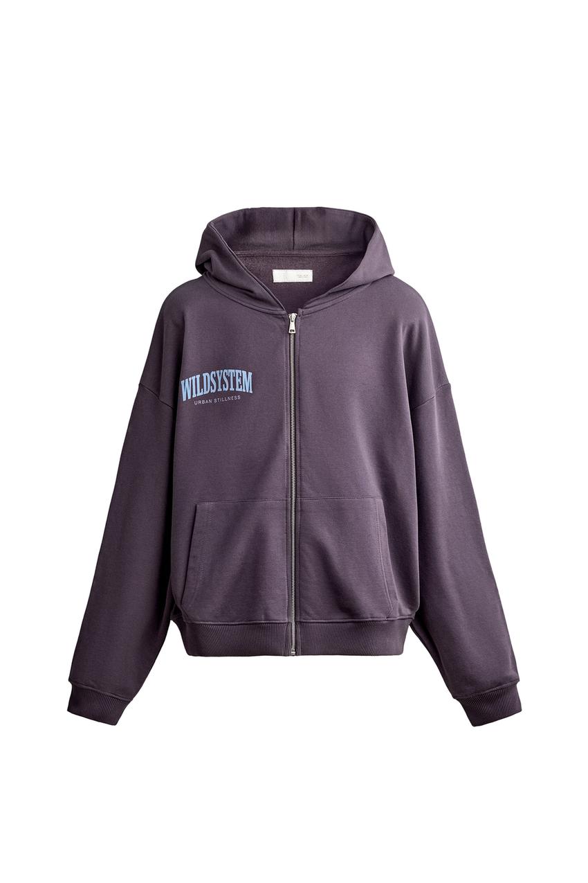 ZARA PRINTED ZIP-UP HOODIE — photo 3