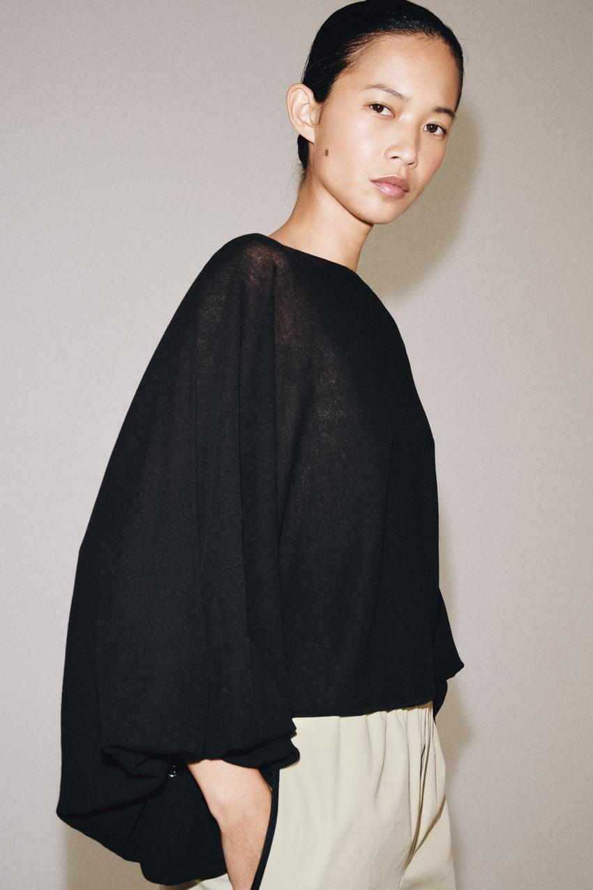 ZARA VOLUME SLEEVE KNIT JUMPER — photo 1