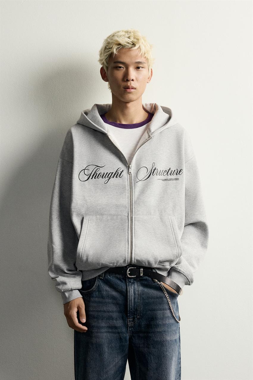 ZARA PRINTED ZIP-UP HOODIE — photo 2