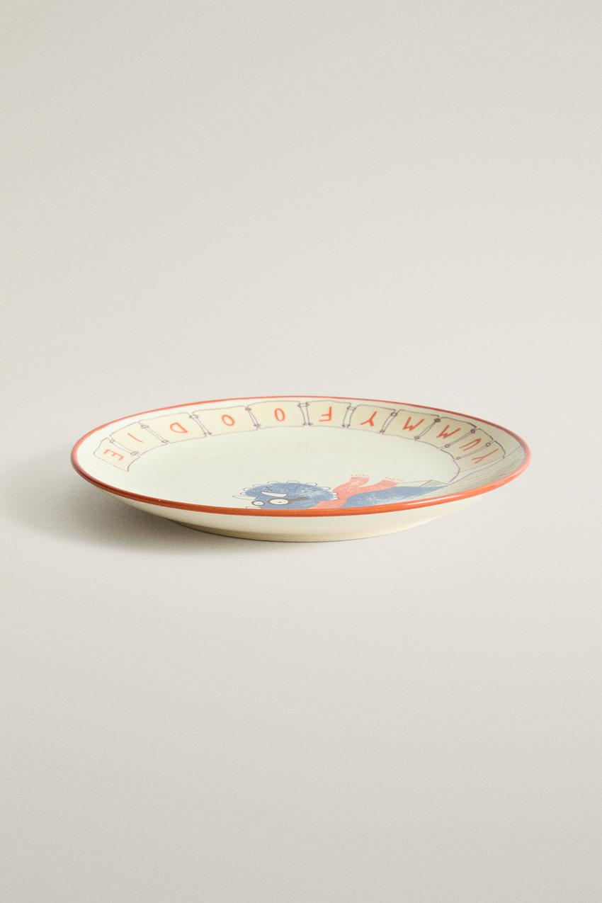ZARA KIDS' CERAMIC DINOSAUR PLATE — photo 2