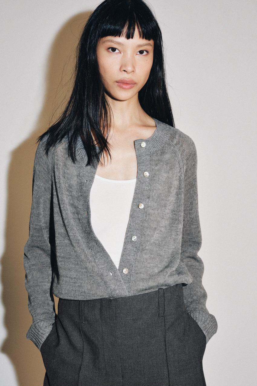 ZARA WOOL-BLEND CARDIGAN — photo 1