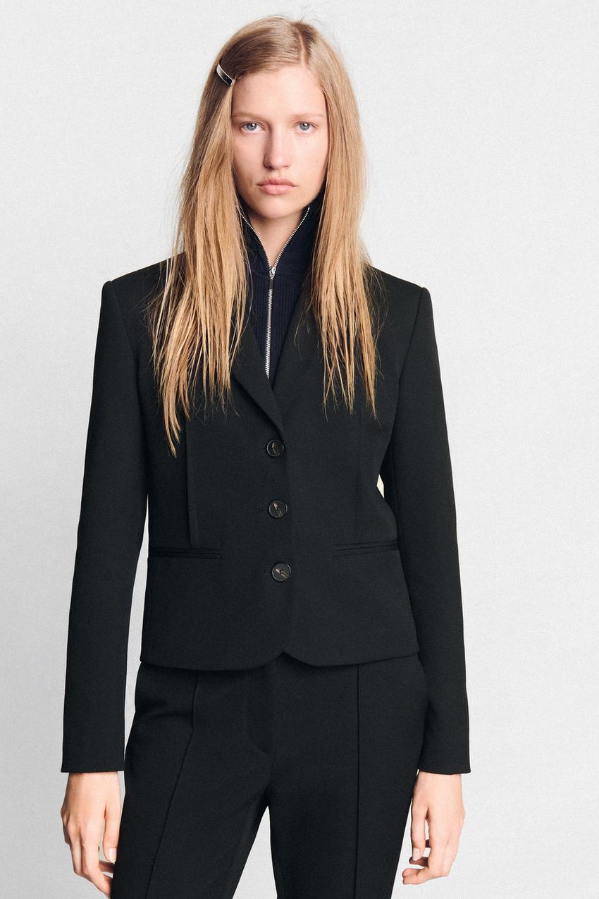 ZARA CROPPED SEAMED BLAZER — photo 1