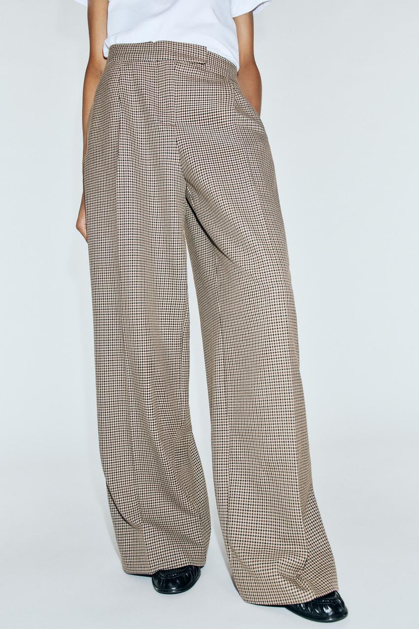 ZARA WIDE-LEG DARTED PANTS — photo 1