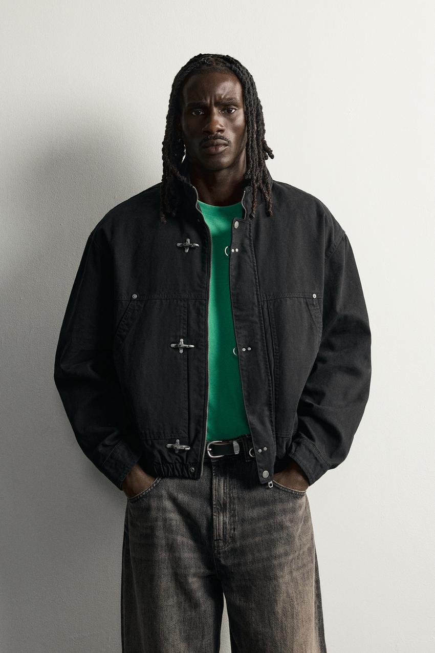 ZARA RELAXED FIT JACKET WITH METAL FIREMAN CLASPS — photo 2