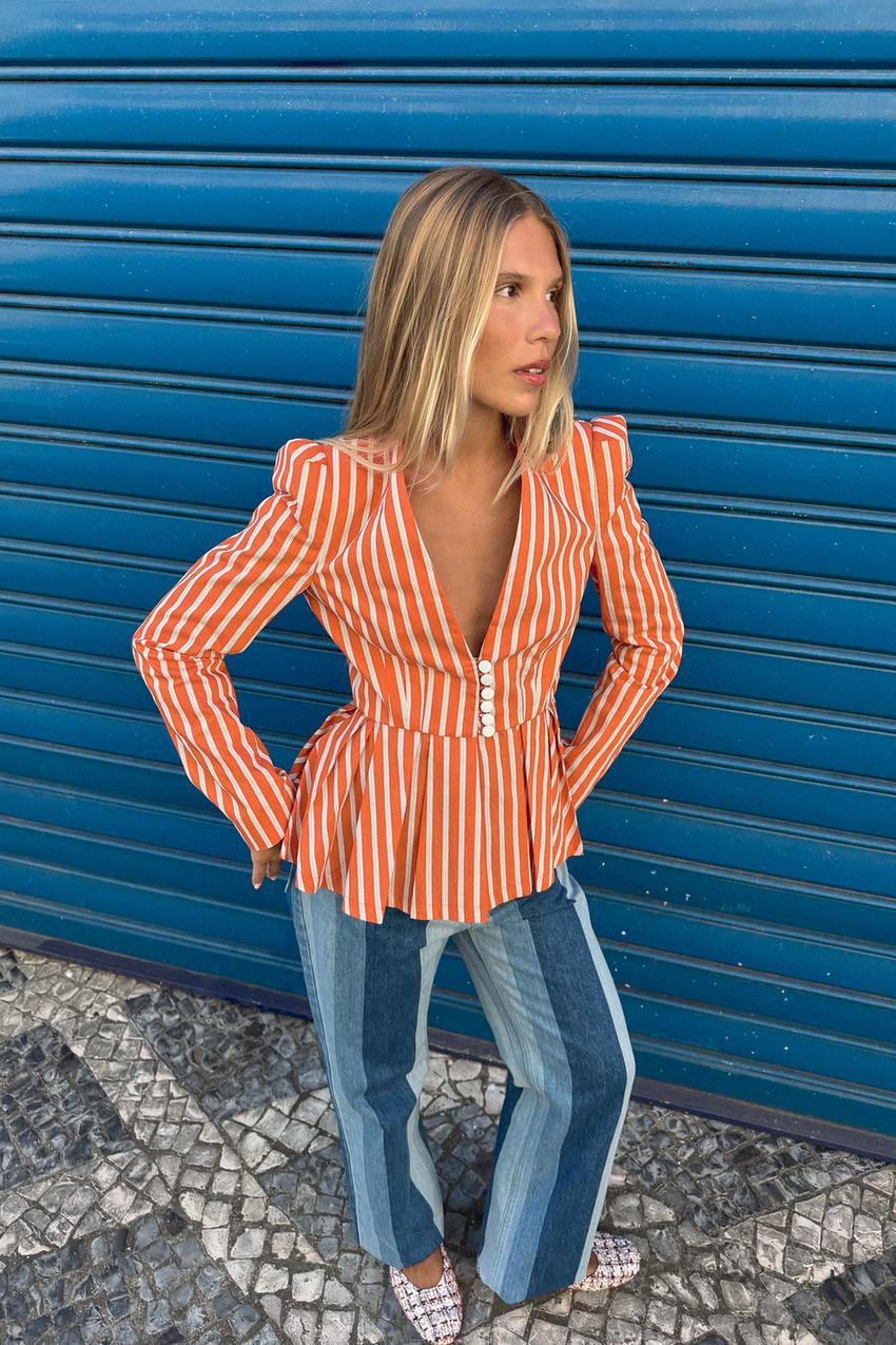ZARA STRIPED TAILORED BLAZER — photo 2