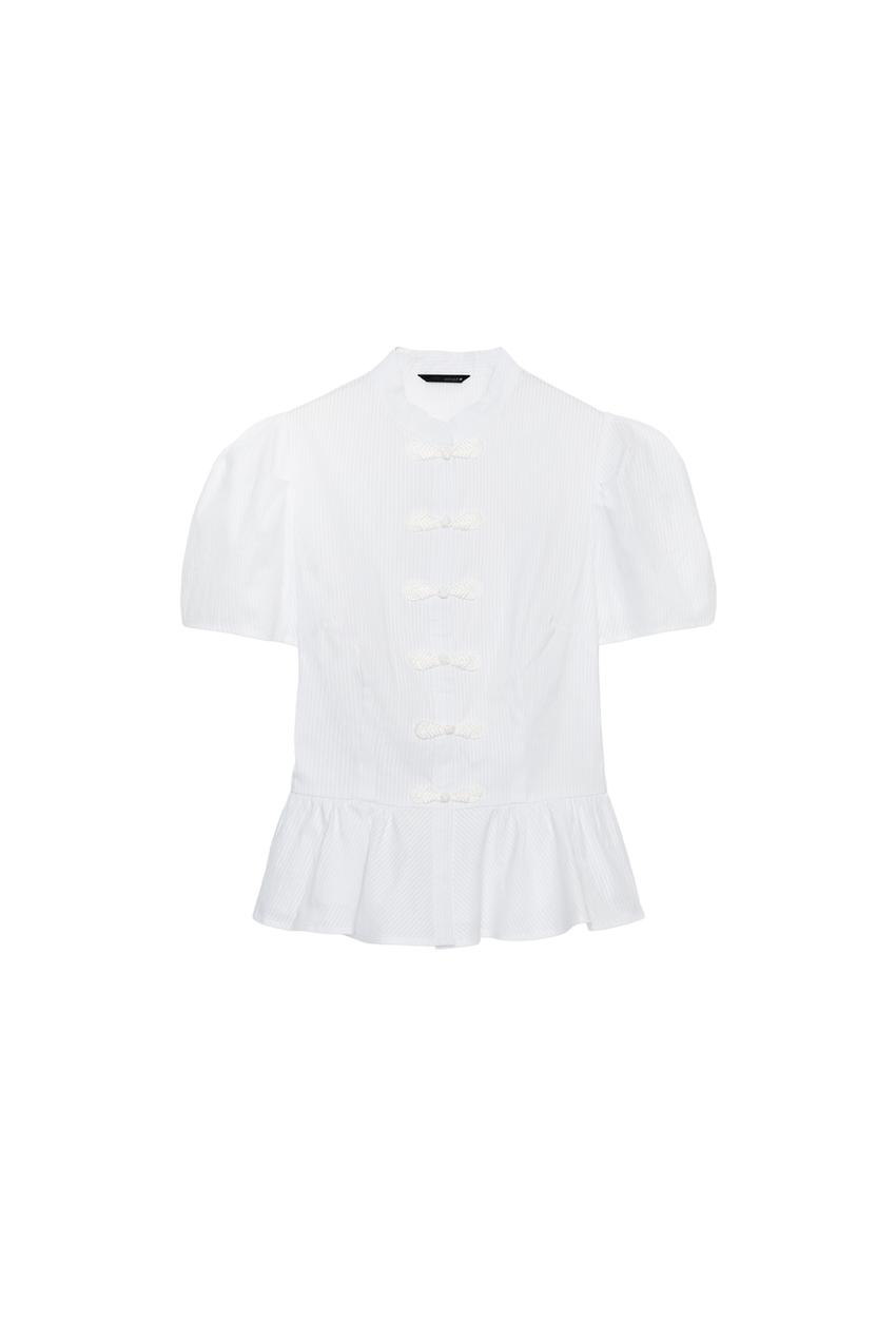 ZARA FROG FASTENING PEPLUM SHIRT — photo 3