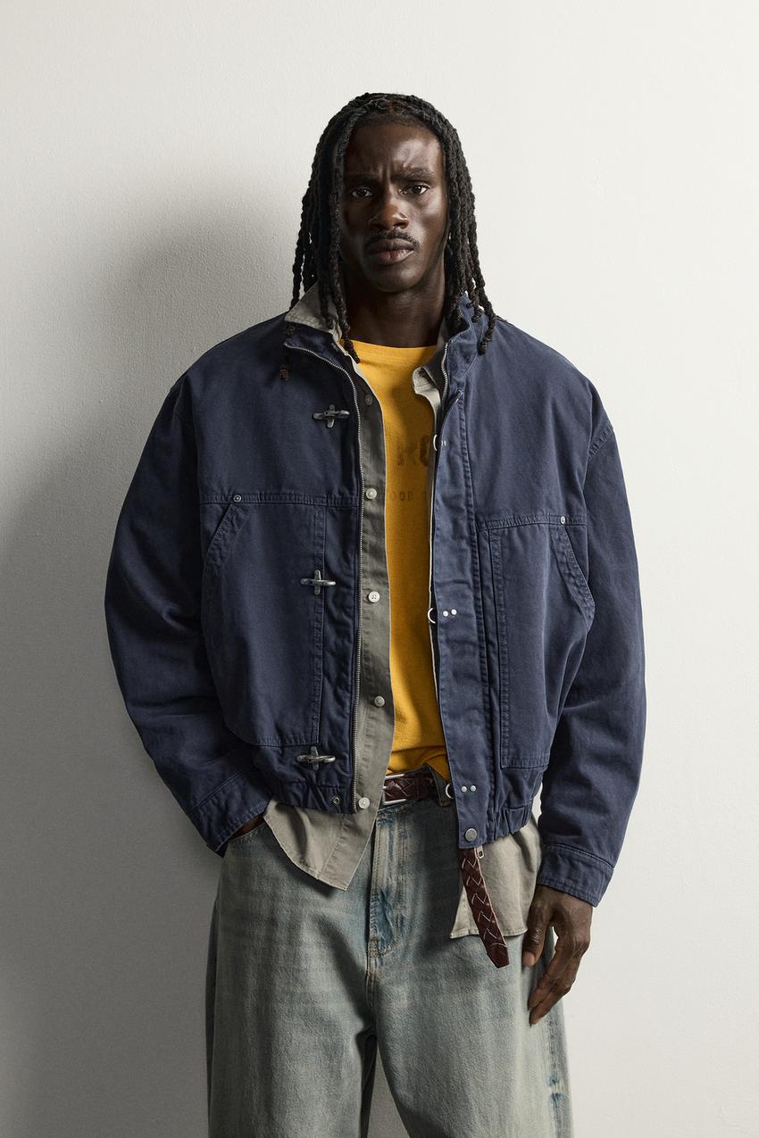 ZARA RELAXED FIT JACKET WITH METAL FIREMAN CLASPS — photo 2