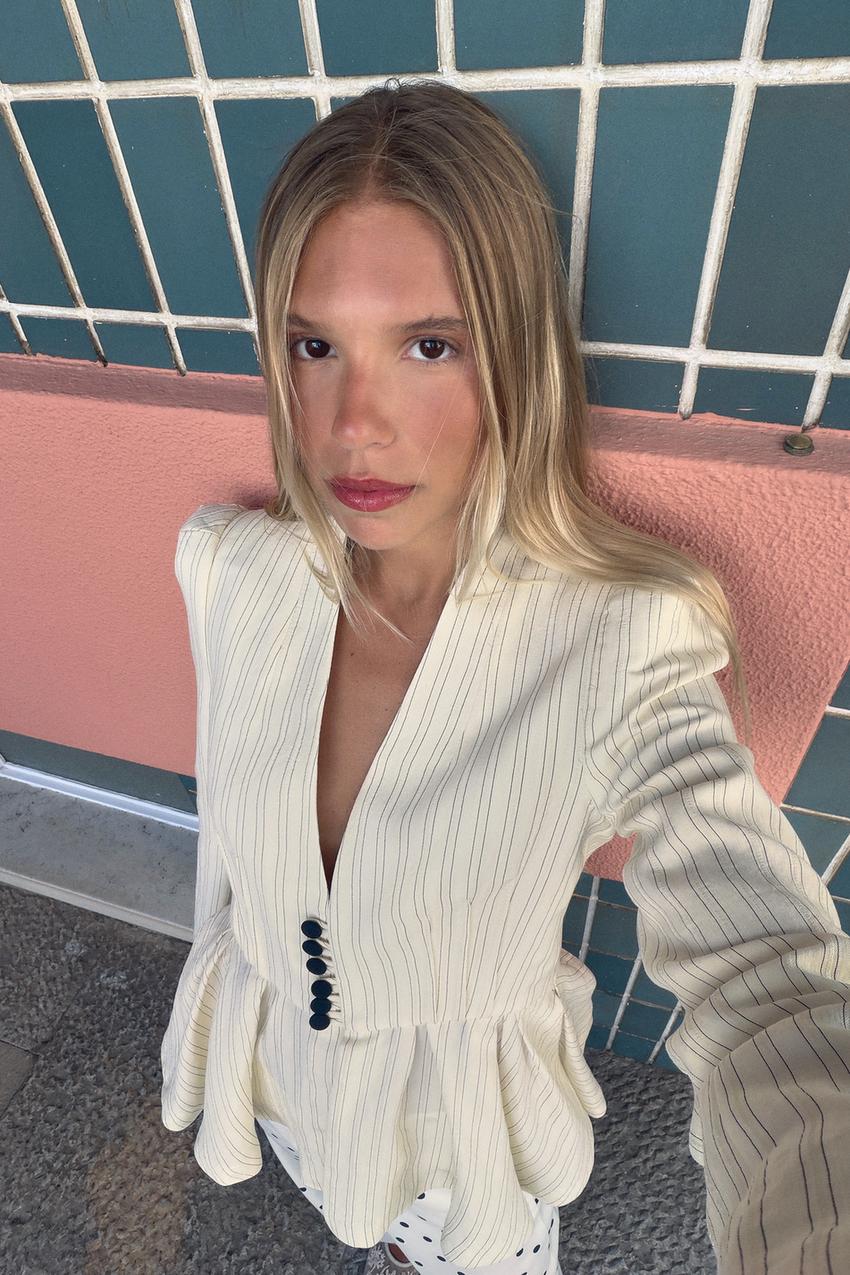 ZARA STRIPED TAILORED BLAZER — photo 1