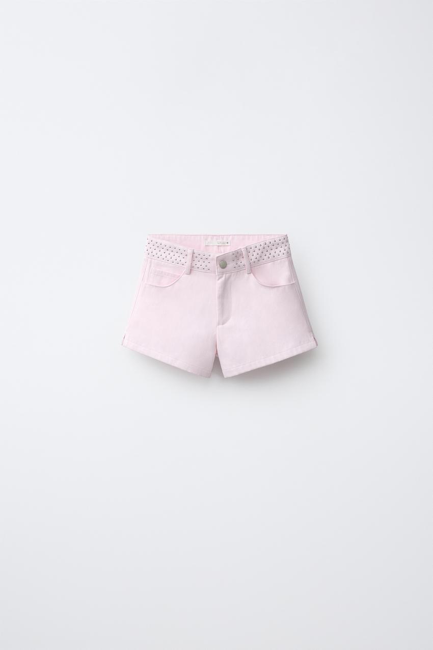 ZARA STUD AND STAR DETAIL SHORTS — photo 1