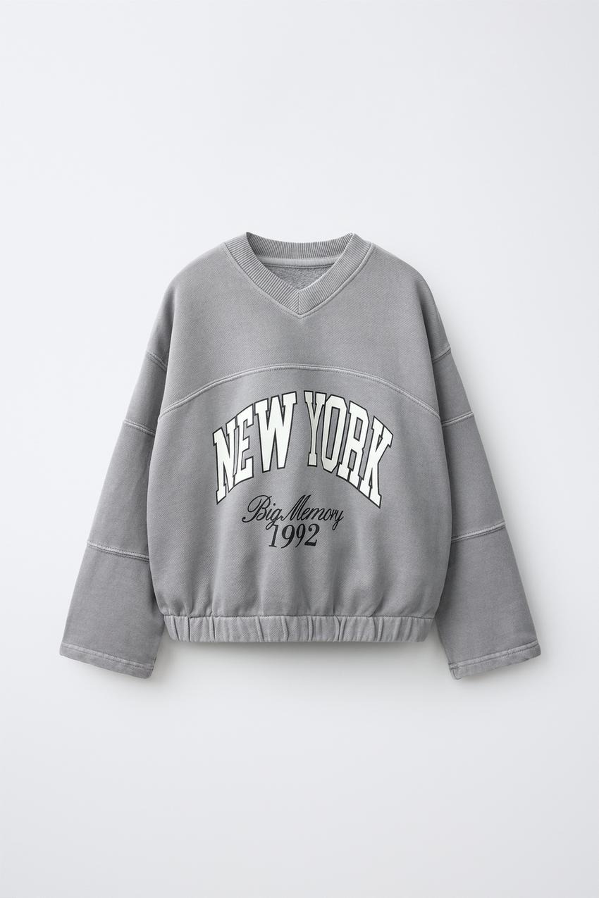 ZARA WASHED EFFECT GRAPHIC SWEATSHIRT — photo 2