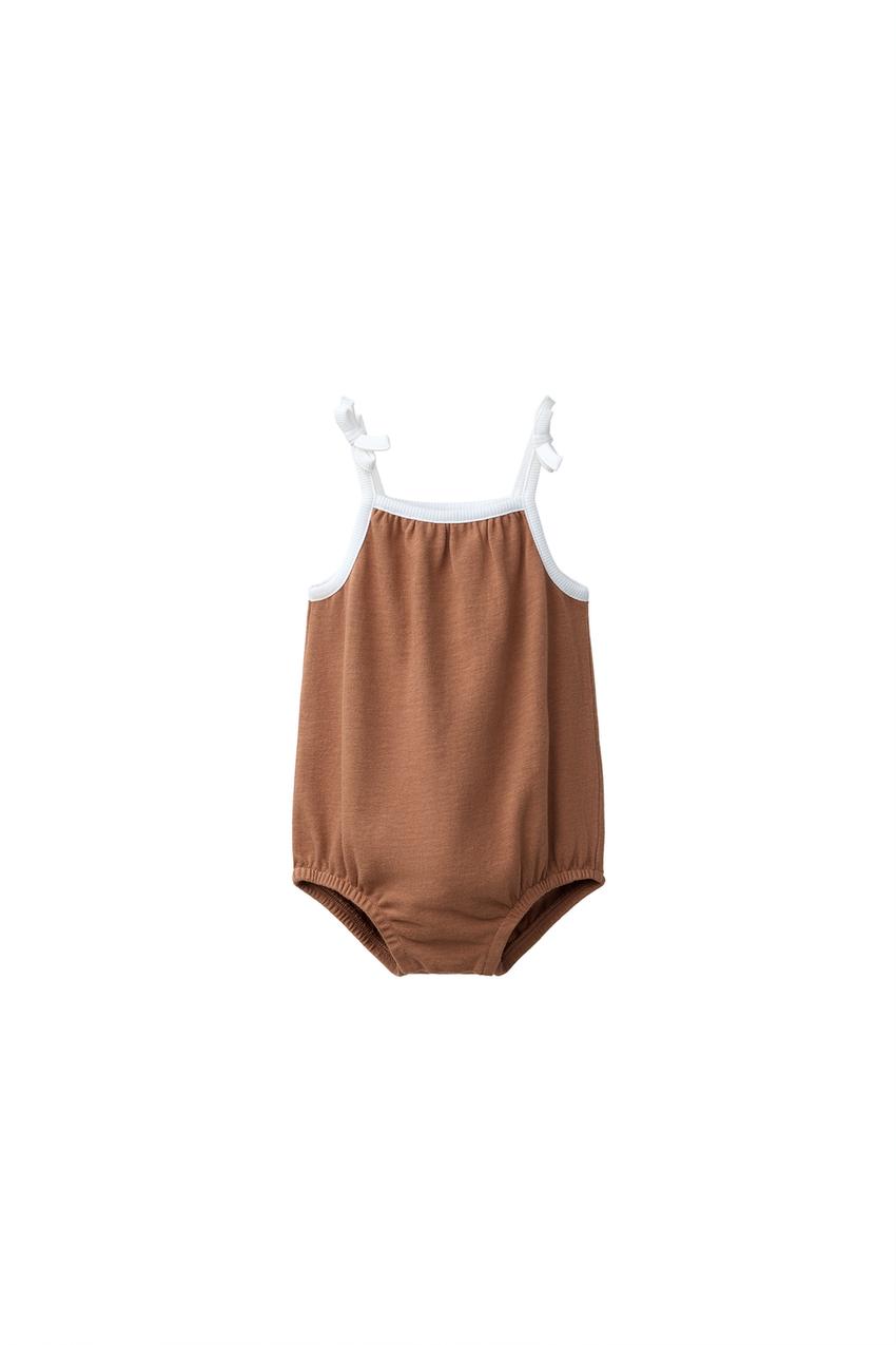 ZARA CONTRAST PIPING ROMPER — photo 3