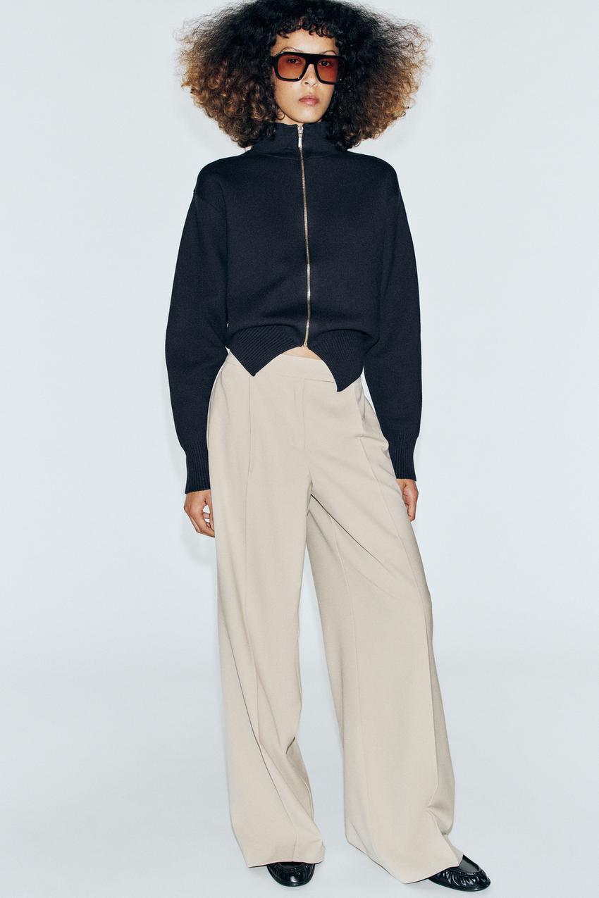 ZARA WIDE-LEG PLEATED PANTS — photo 2