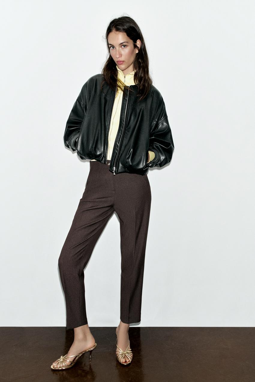 ZARA FAUX LEATHER BALLOON BOMBER JACKET — photo 2