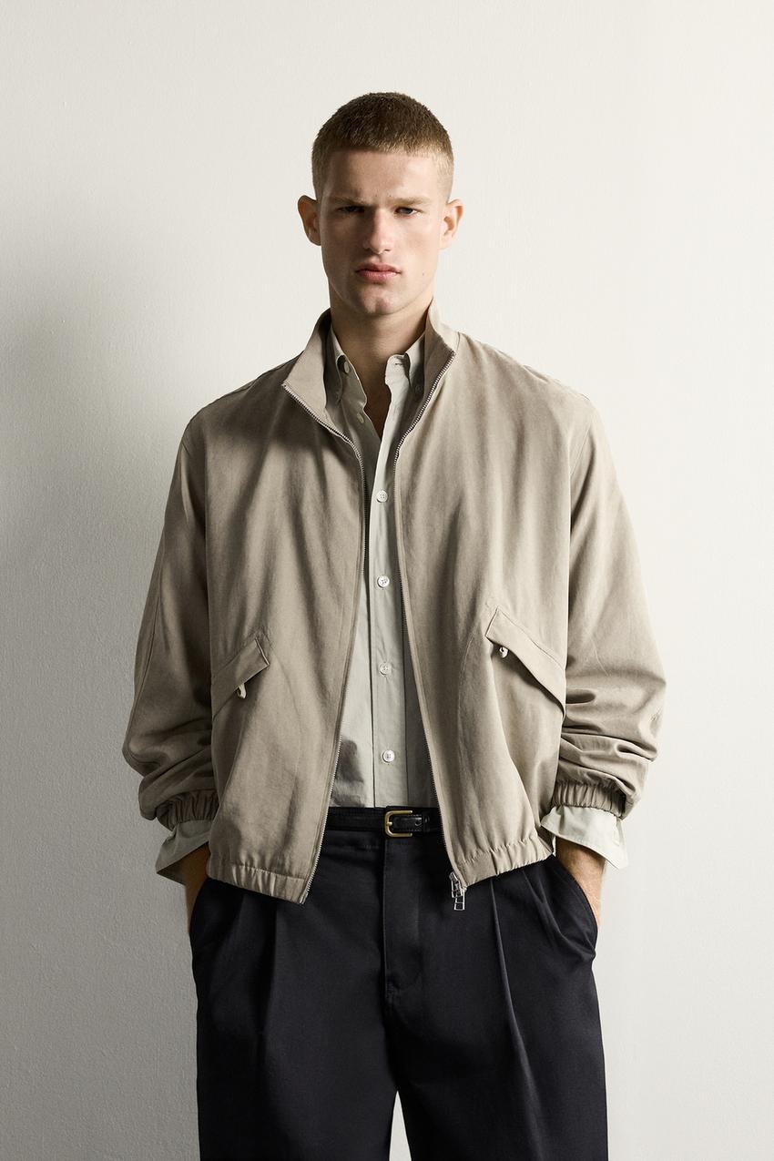 ZARA RELAXED FIT FAUX SUEDE BOMBER JACKET — photo 2