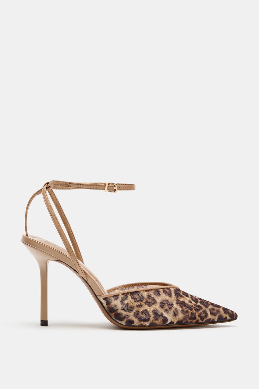 ZARA PRINTED MESH HEELS — photo 1