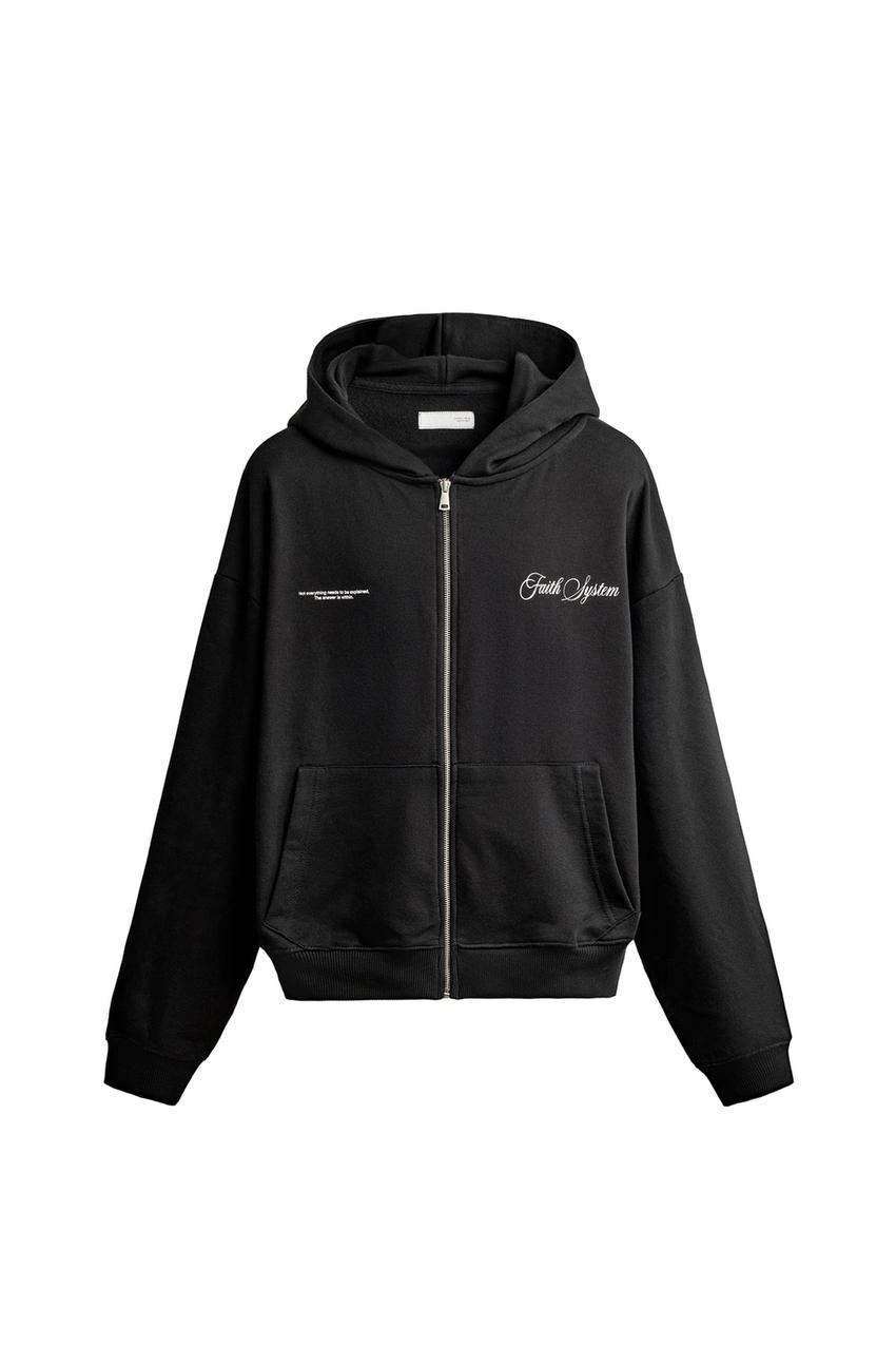 ZARA PRINTED ZIP-UP HOODIE — photo 3
