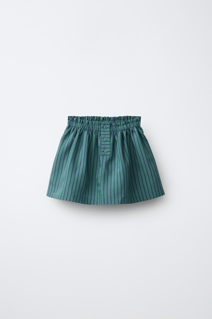 ZARA STRIPED MODAL SKORT — photo 1