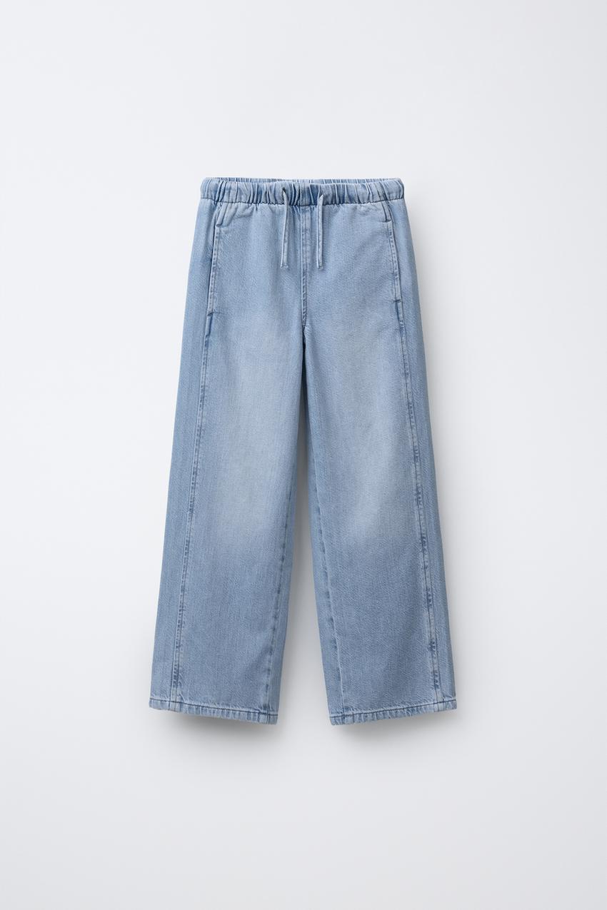 ZARA WIDE LEG DRAWSTRING JEANS — photo 2