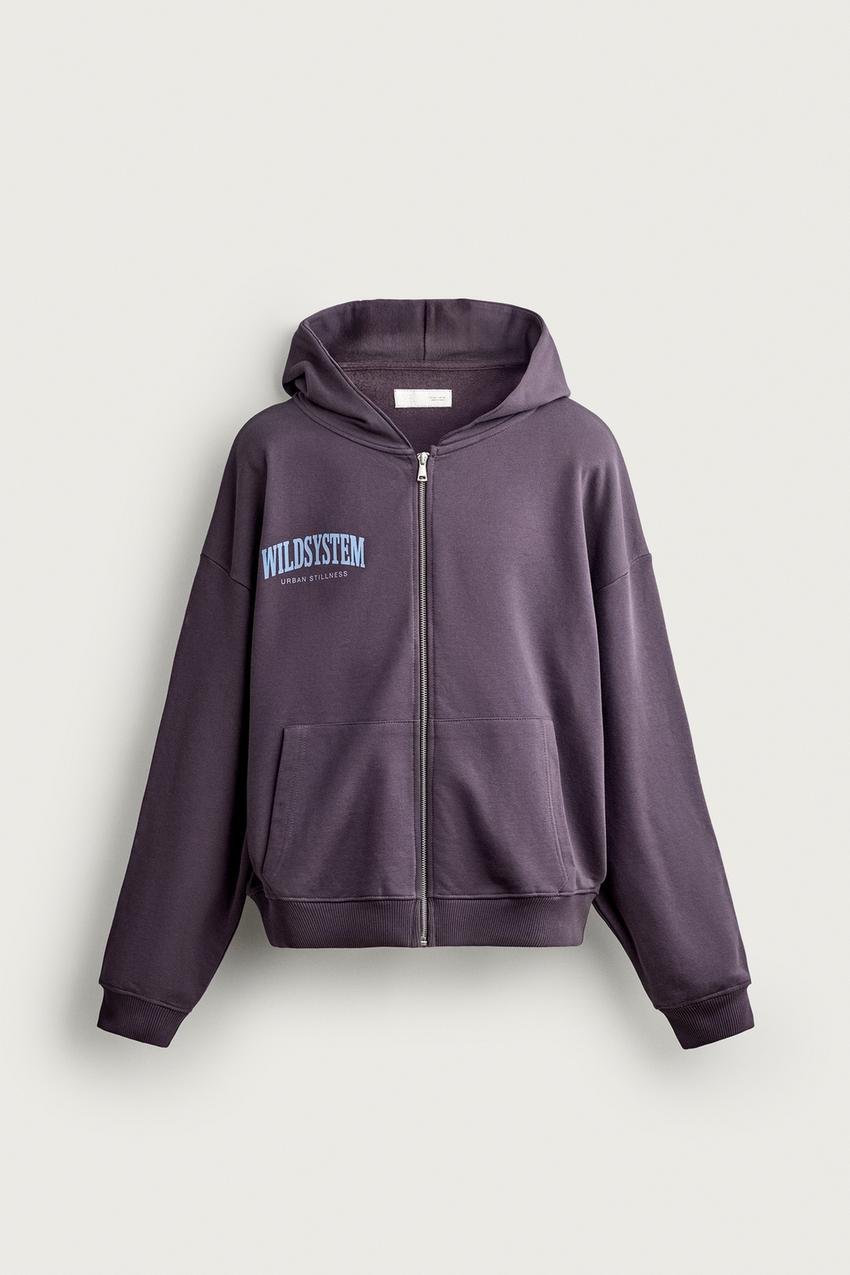 ZARA PRINTED ZIP-UP HOODIE — photo 1