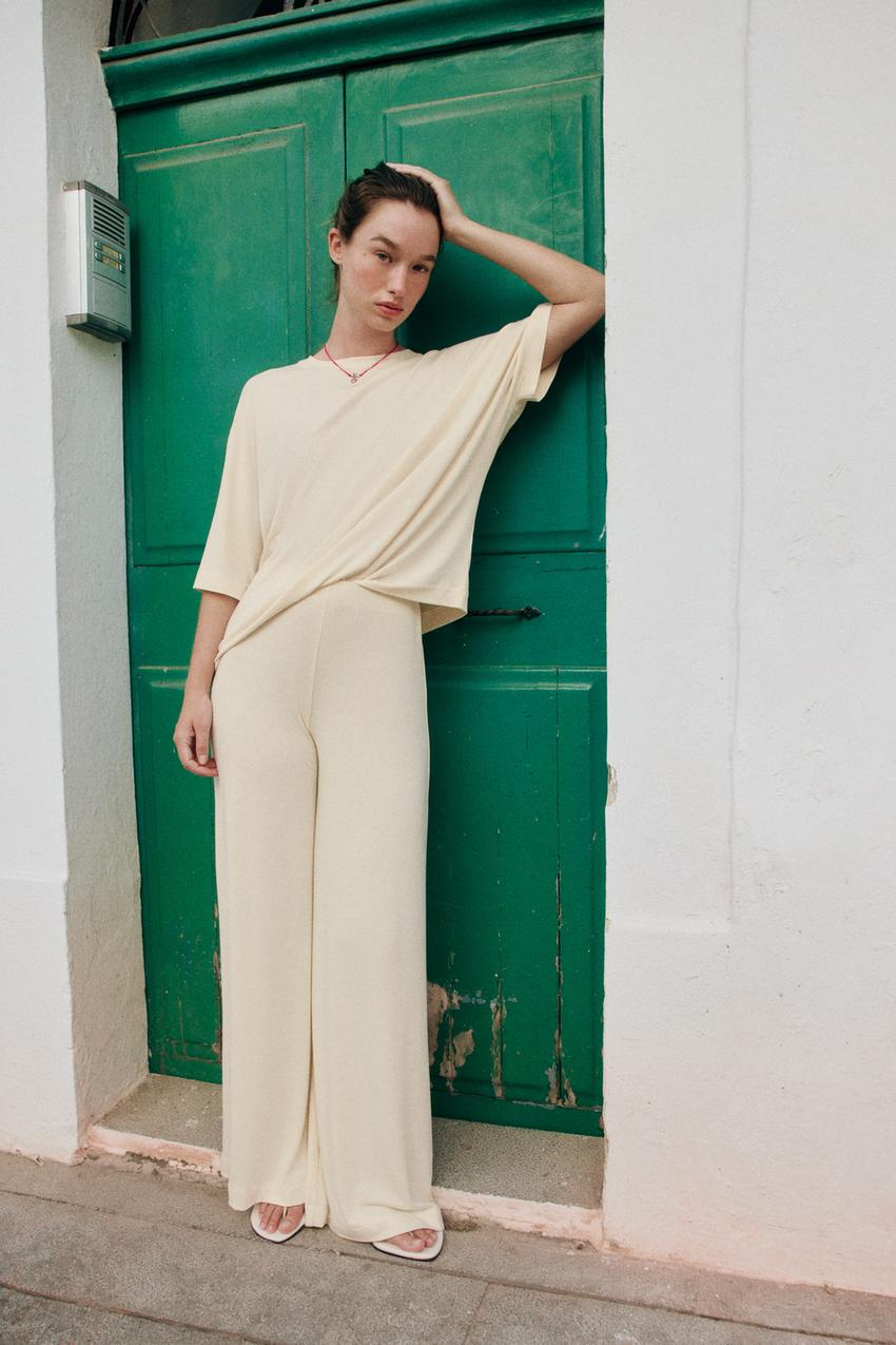 ZARA FLOWY PALAZZO PANTS — photo 2