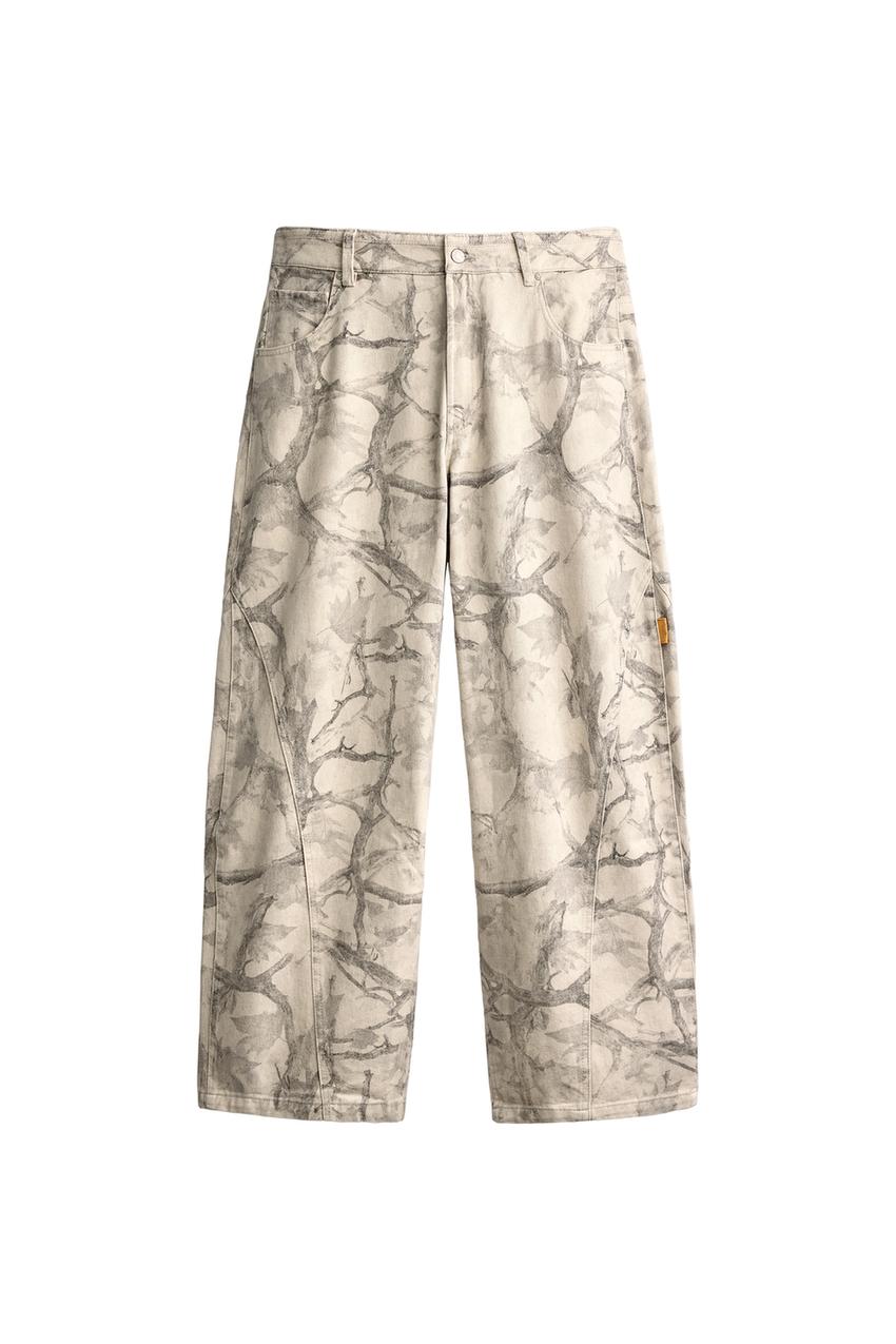 ZARA ABSTRACT PRINT BALLOON FIT PANTS — photo 3