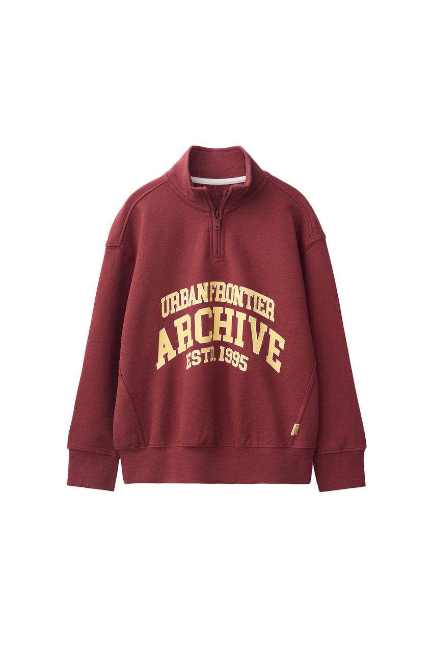 ZARA TEXT PRINT ZIP SWEATSHIRT — photo 3