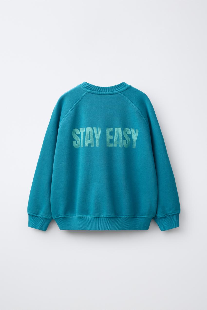 ZARA WASHED-EFFECT GRAPHIC SWEATSHIRT — photo 2