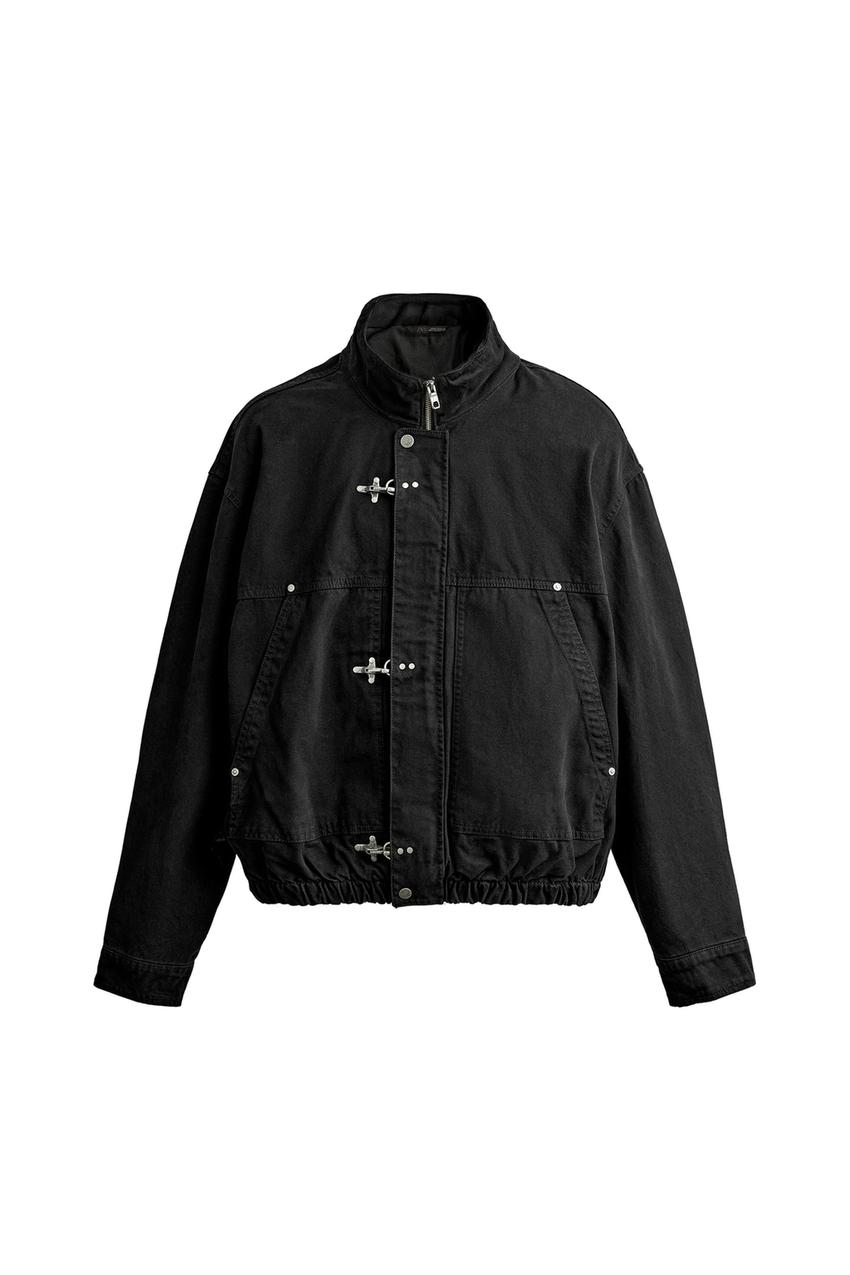 ZARA RELAXED FIT JACKET WITH METAL FIREMAN CLASPS — photo 3